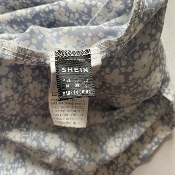 SHEIN Blue & White Floral Tie-Strap Sundress - Size M - Picture 2 of 3